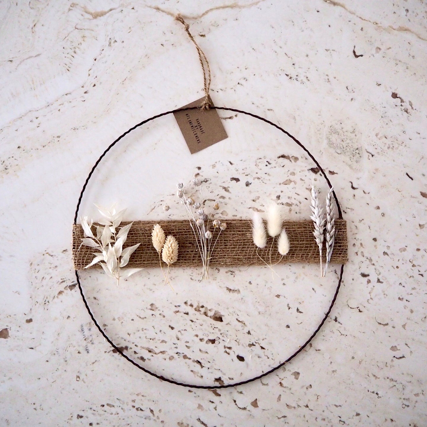 Jute Ribbon Wreath | White