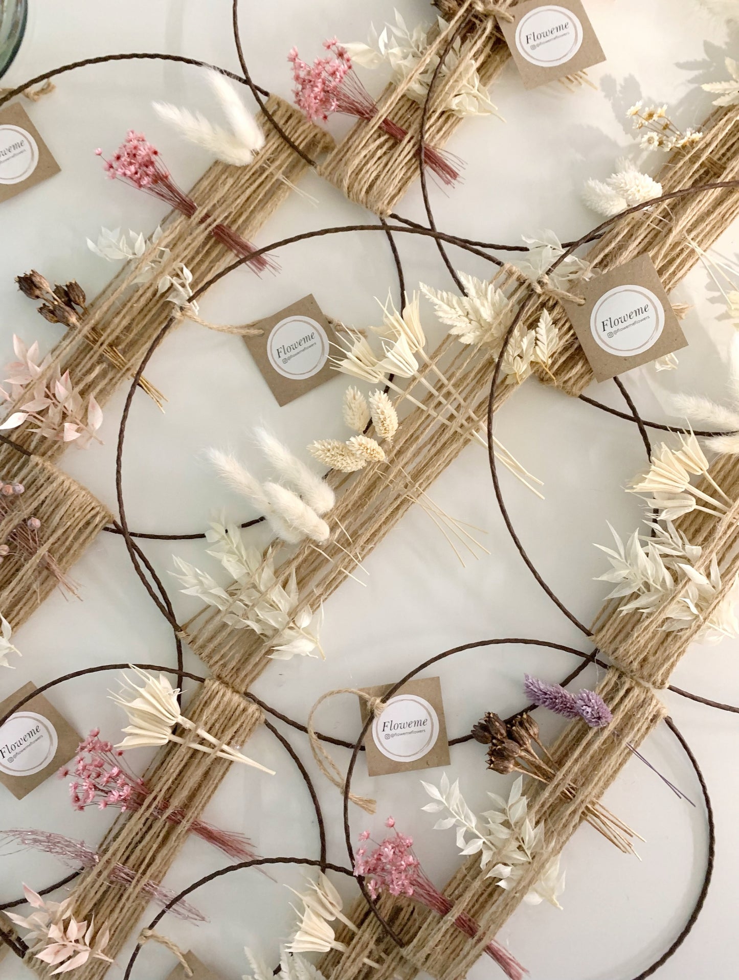 Dried Flower Wreath with Jute Cord | Brown
