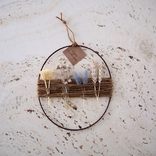 Dried Flower Wreath with Jute Cord | Blue