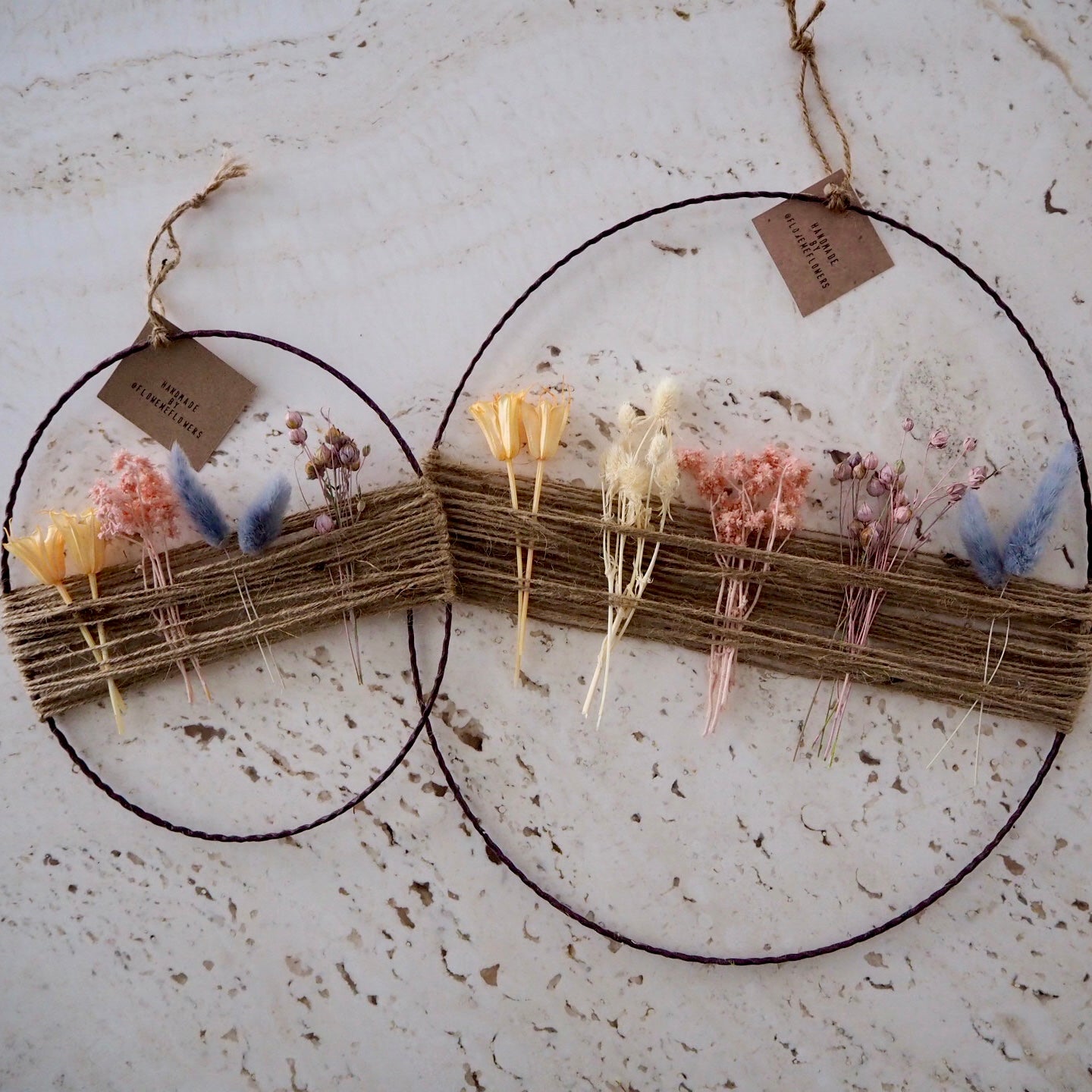 Dried Flower Wreath with Jute Cord | Colorful