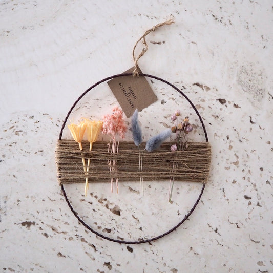 Dried Flower Wreath with Jute Cord | Colorful
