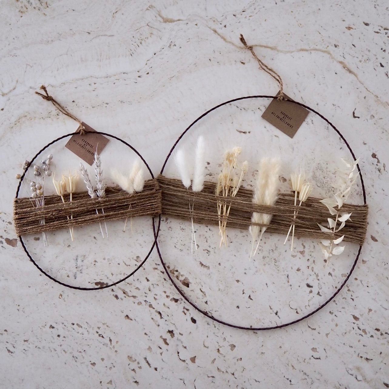 Dried Flower Wreath with Jute Cord